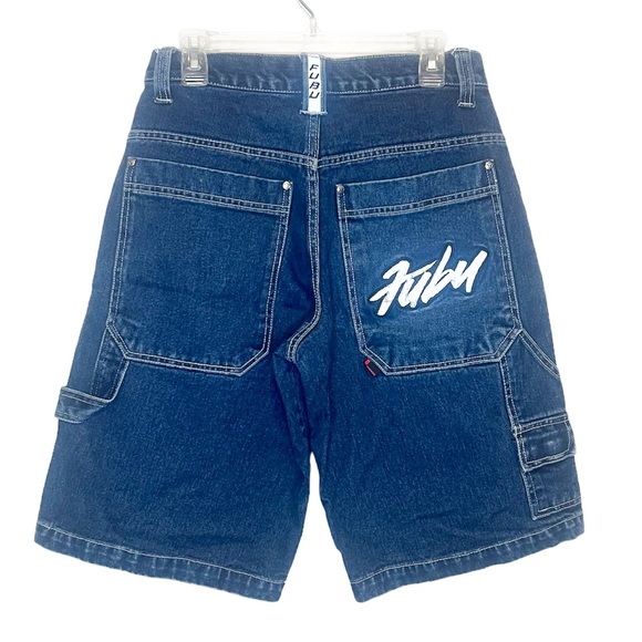Y2K FUBU Embroidered Denim Shorts 30 - Picture 3 of 7